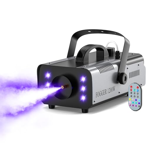 Fancybling 1200W Fog Machine Outdoor Indoor, 6000CFM Smoke Machine with LED...