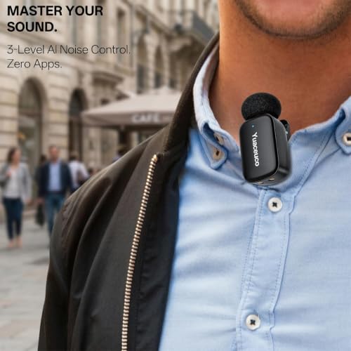 Image of Mini Wireless Microphone for iPhone Android Tablets | with Noise Reduction, 30h Charging Case, 3 Voice Changer, Plug & Play Mini Mic for iPhone Vlogging, Video Recording, Podcast