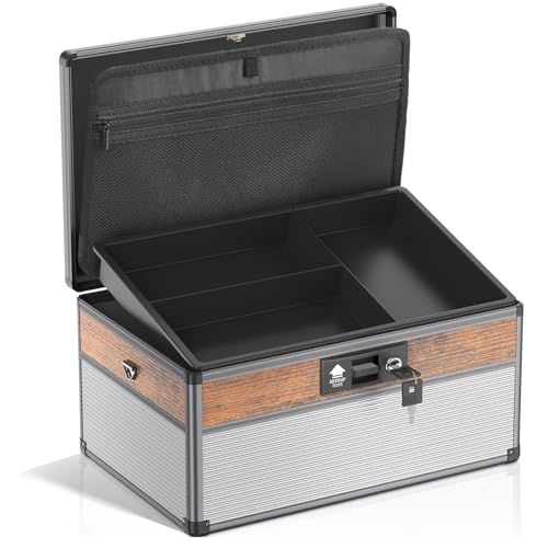 Image of Glosen Medicine Lock Box,locking medicine box, Security Lock Boxes【Extra Large16*10 * 7.5 Inch】 lock box, First Aid Key Safe Box,Lock Box for Medication