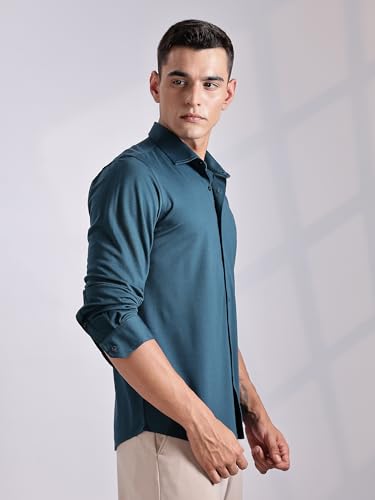 Image of Thomas Scott Men's | Tencel Fabric | Solid | 4 Way Stretchable | Lightweight | Moisture Absorb | Wrinkle Free | Shirt