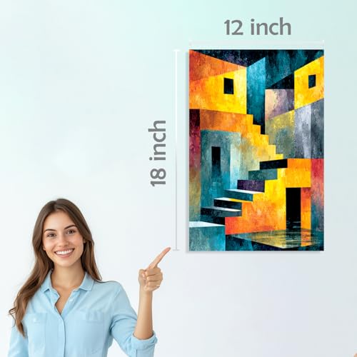 Image of SiddArtify Abstract Architecture Wall Art Poster Print Set - Modern Art Prints for Living Room Bedroom Office - 12x18 inch Board Pack of 6