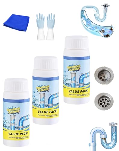 Drainelix Espuma, Drainelix Desatascador, Actualización Del Nuevo Modelo 2026 Potente Desatascador Restos De Jabón, Residuos De Comida Y Grasa Para Fregaderos, Duchas, Inodoros Y Tuberías (3 PCS)
