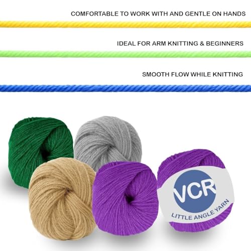 Image of VCR 4 Ply Light Blue Little Angle Yarn, 25 Grams, 92 Meters Length, 100% Acrylic Soft Baby Knitting Yarn for Crochet, Newborn Sweaters, Soft Baby Socks, Mittens and Leggings, Pack of 1