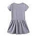 LittleSpring Little Girls Twirly Skater Dress Short Sleeve Casual Grey Size 6