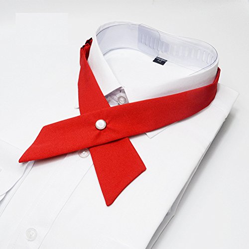 Tie For Men Women Adjustable Criss-Cross Bowtie School Uniform Pre Tied Bows For Girls Neck Tie Accessories Bowtie03 (Red) #TOP1