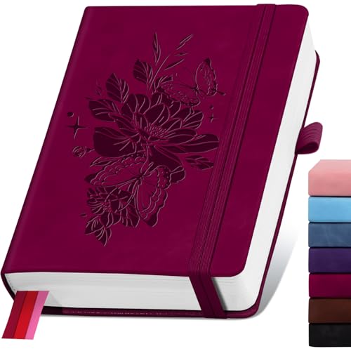 Cuaderno rayado de 365 páginas diario de cuero A5 para escribir notas de trabajo viaje y escuela