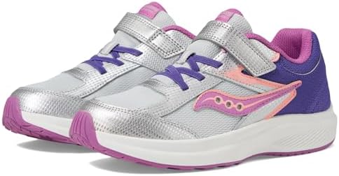 Saucony Cohesion KDZ A/C (Little Kid/Big Kid), Purple/Silver/Pink, 1.5 Little Kid