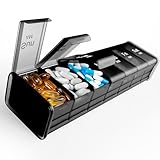 Extra Large Pill Organizer - XXL Vitamin Holder for Weekly Supplements - Double Sided Pill Box 7 Day with Big AM PM Compartments Huge Daily Medicine Dispenser 2 Times a Day Reliable and Easy-to-Use