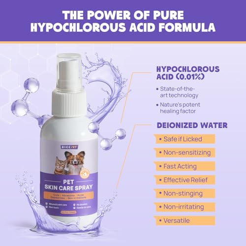 HICC PET Hot Spot Treatment & Itch Relief Spray for Dogs and Cats, Pet Treatment Spray for Itchy, Irritated Skin, Allergy, Rashes – Painless Wound Care and Lick Safe Spray for All Animals (3.4 Fl Oz) HICC PET Hot Spot Treatment & Itch Relief Spray for Dogs and Cats, Pet Treatment Spray for Itchy, Irritated Skin, Allergy, Rashes – Painless Wound Care and Lick Safe Spray for All Animals (3.4 Fl Oz)