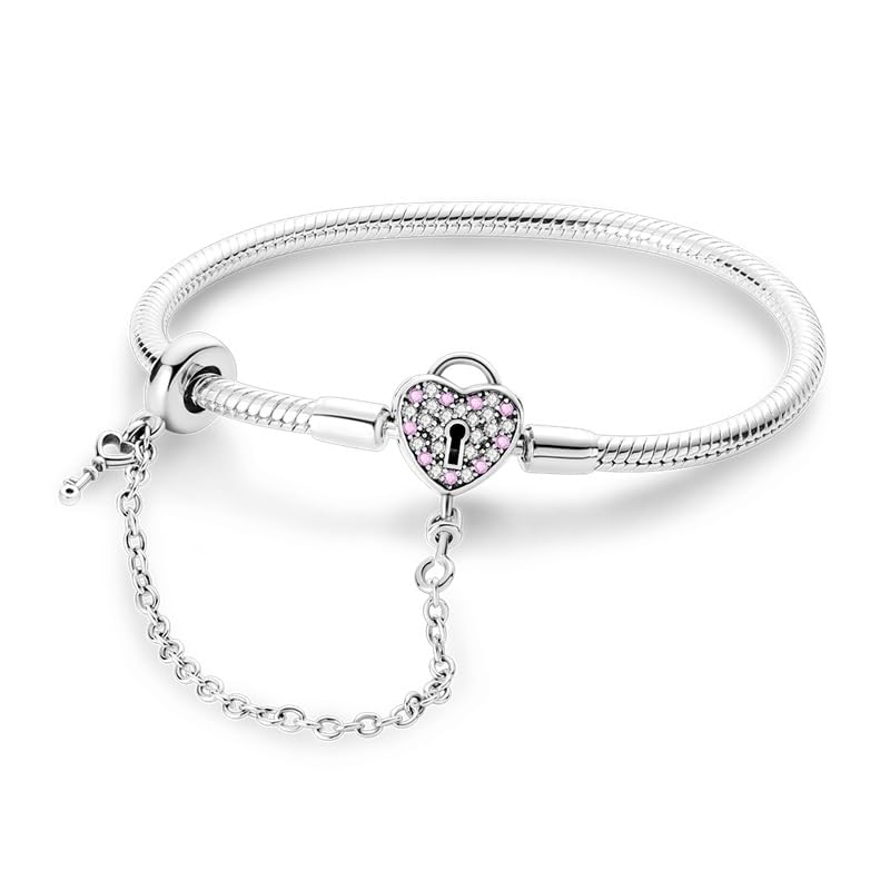 KUNSIR Moments-Bracciale Donna Adatto per Ciondolo Argento Sterling 925 Braccialetto Snake Bracciali Compatibile con Pandora Ciondolo