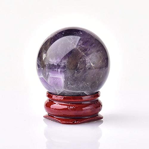 BIMUS Natural Dream Amethyst Ball Reiki Healing Stone Home Decoration Energy Stone Gemstone Ball Mineral Meditation Ornaments Gift 1pc (Color : Natural Amethyst, Size : 30 35mm)