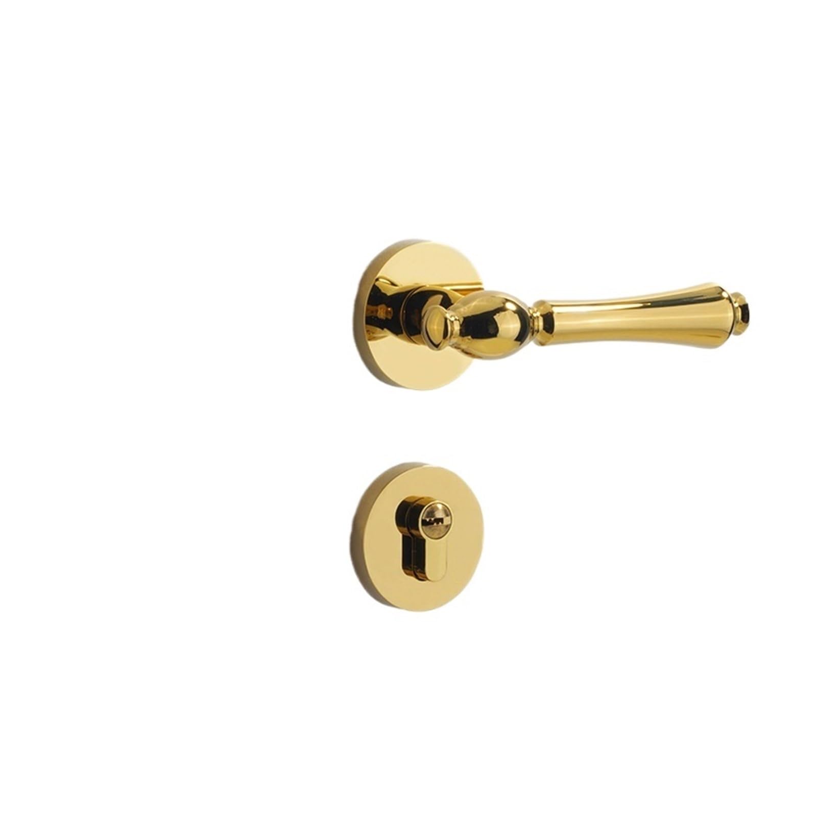 NYRXRYTCA Golden Indoor Bedroom Lock Household Wooden Door Lock Magnetic Silent Split Door Lock(030 gold 58 magnetic E style)