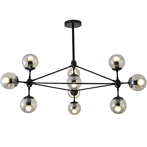 Lustre Nordique Moderne Sputnik Plafonnier Intérieur Décoratif Globe Verre Transparent E27