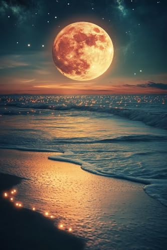 Peinture Diamant Ciel Nocturne Plage 60x80 Mosaïque Crystal Art