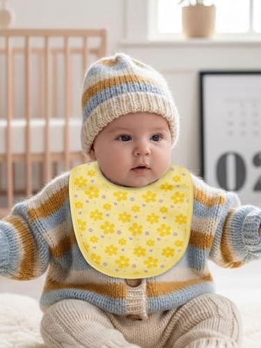 Image of Kidbea Organic Cotton Baby Bib, Adjustable Snap Closure Soft Absorbent Feeding Bibs Apron for Newborns & Infants Child With Cute Prints | Reusable Baby Essential
