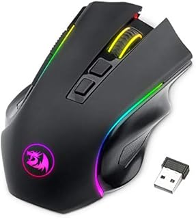Redragon M602 Griffin RGB Gaming Mouse, RGB Spectrum Backlit Ergonomic Mouse with 7 Programmable Backlight Modes up to 7200 DPI for Windows PC Gamers (Black, Wireless)