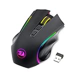 Redragon M602 Griffin RGB Gaming Mouse, RGB Spectrum Backlit Ergonomic Mouse with 7 Programmable Backlight Modes up to 7200 DPI for Windows PC Gamers (Black, Wireless)