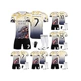 [DGAXISWL] キリアン・エムバペ ヴィニシウス ロドリゴ ロナウド ユニフォーム 25-26 記念版 ドラゴン柄 レアル・マドリード サッカー 半袖 柔らかい 速乾 非公式 試合 運動会 応援ジャージ 男女兼用 キッズ用 大人用 (キリアン・エムバペ,26)