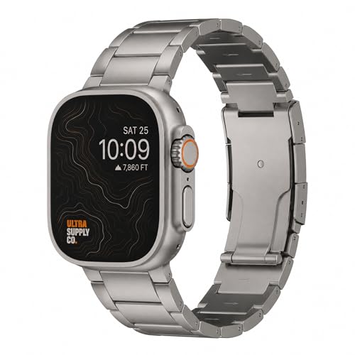 Ultra Supply Co. Titanium Apple Watch Ultra Band - Premium Titanium Watch Band 49mm - DLC Coating...