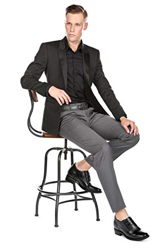 Image of Calden Men's Invisible Height Increasing Elevator Shoes - Black Leather Lace-up Lightweight Formal Oxfords - 4 Inches Taller - K59510 - Size 10.5 D(M) US