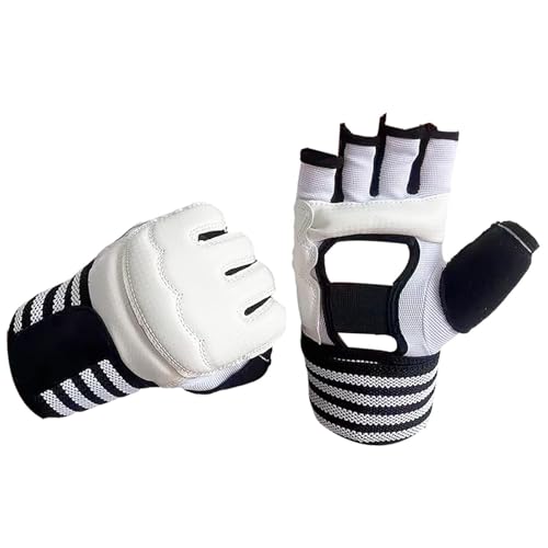 Fenteer Boxeo envolturas a Mano Guantes envolturas rápidas Entrenamiento de perforación en Guantes para Hacer Ejercicio, White M