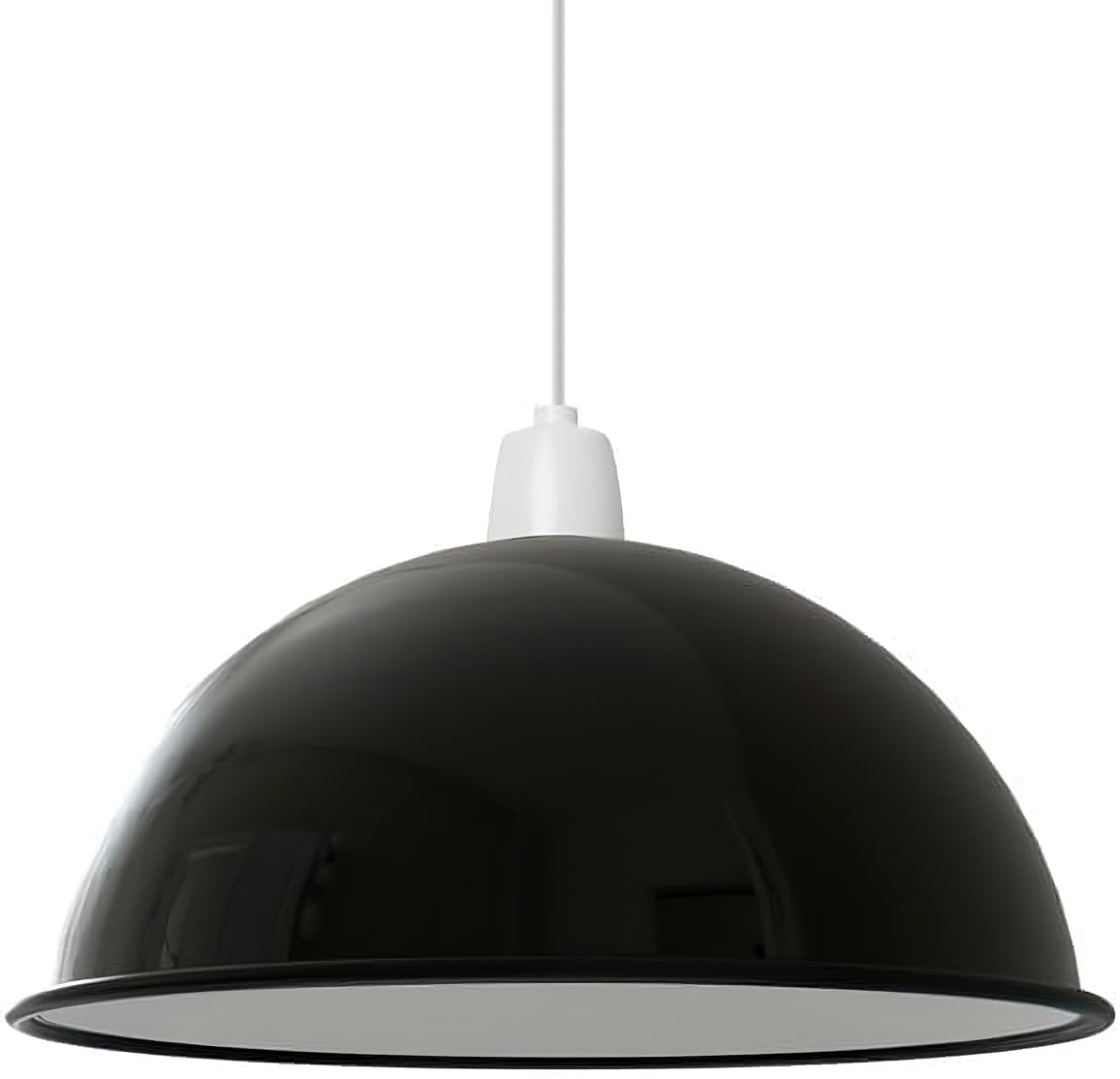 LEDSone Light Shade Ceiling - 40cm Modern Shiny Black Inner White Lampshade for Ceiling Lights, Easy fit Hanging Light Bedroom Lights Ceiling Lamp Shades for Living Rooms, Hallways