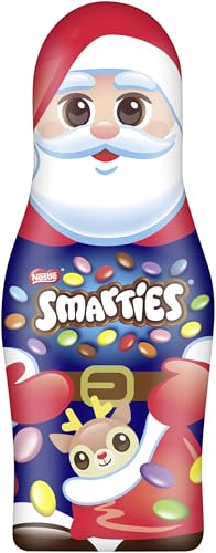 NESTLÉ SMARTIES Mini-Schoko-Weihnachtsmänner aus Milchschokolade, Hohlfigur gefüllt mit SMARTIES Mini Schokolinsen, 1er Pack (3x18.7g)