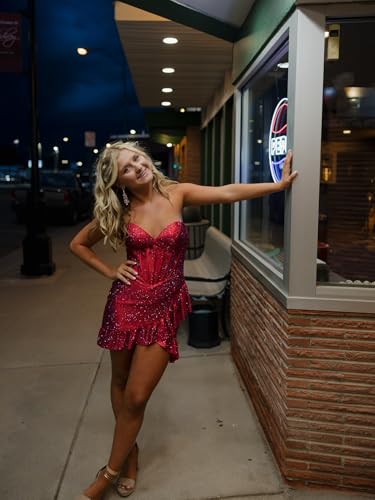 ForElise Sequin Homecoming Dresses Short for Teens HOCO Dresses 2025 Mermaid Prom Dress2