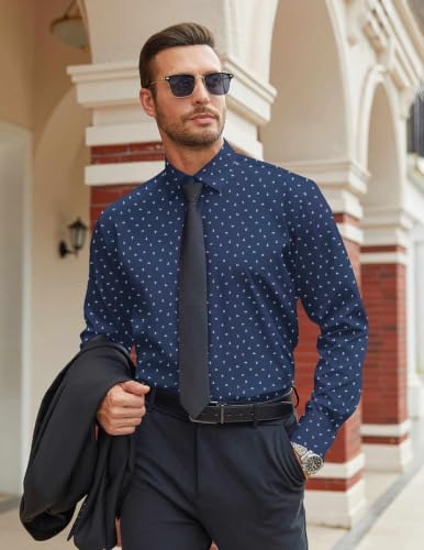 Image of COOFANDY Mens Stretch Dress Shirts Long Sleeve Button Down Shirt Regular Fit Formal Business Shirts