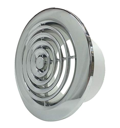 Ventilation Grille Round Chrome or White 4 100mm Duct Extractor Fan Bathroom (Chrome)