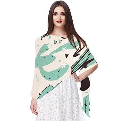 Foulard en mousseline de soie à motif géométrique multicolore