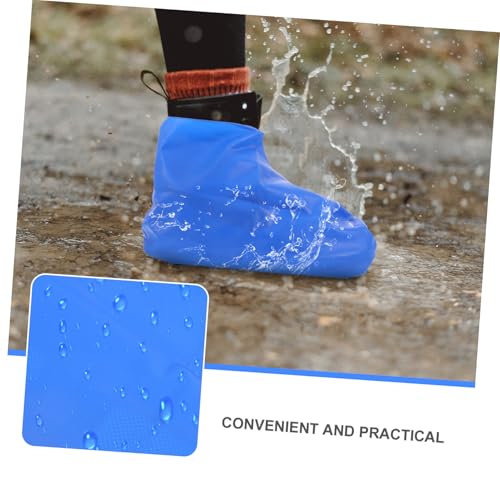 Cubrezapatos prácticos 2 pares antideslizantes reutilizables impermeables para uso al aire libre miniatura 4