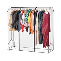 Syeeiex 5ft Transparente Kleiderständer Abdeckung Mit 2 Starke Reißverschluss Große Kleiderbügel schutzhülle Staubdicht Garment Abdeckung für Kleiderständer 152cm
