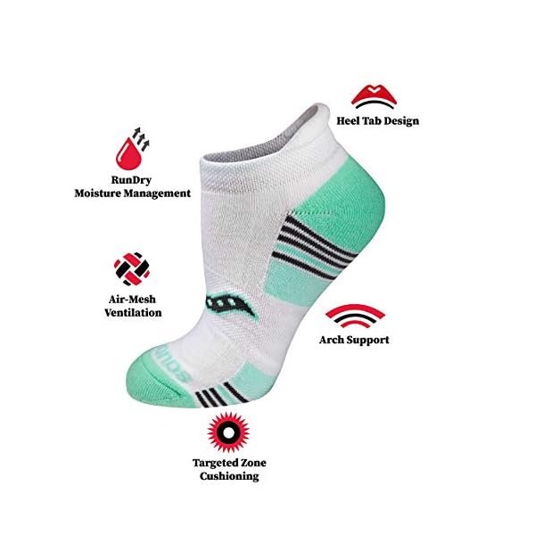 Saucony-Womens-Performance-Heel-Tab-Athletic-Socks-8-16-Pairs Saucony Women's Performance Heel Tab Athletic Socks (8 & 16 Pairs), Assorted Light (8 Pairs), Shoe Size: S 4-7