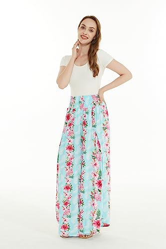 Image of Hawaii Hangover Family Matching Clothes, Pink Hibiscus Vine Turquoise | Family matching Hawaiian outfits, Pink Hibiscus Vine Turquoise, lightweight rayon, machine washable, tropical floral print