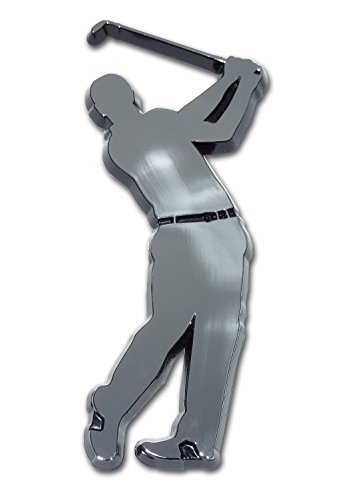 Image of Elektroplate Officially Licensed Golfer OEM Emblem for Cars, Trucks, and All Auto | Universal Fit at 3.25 inch x 1.35 inch | Weatherproof