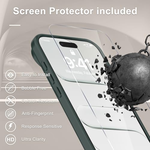 Image of YENAPOON for iPhone Air Case, Matte Magnetic Phone Cover [with 1 Screen Protector] [Support for MagSafe] [Shockproof Military Grade Protection] Translucent Frosted Back, Gray
