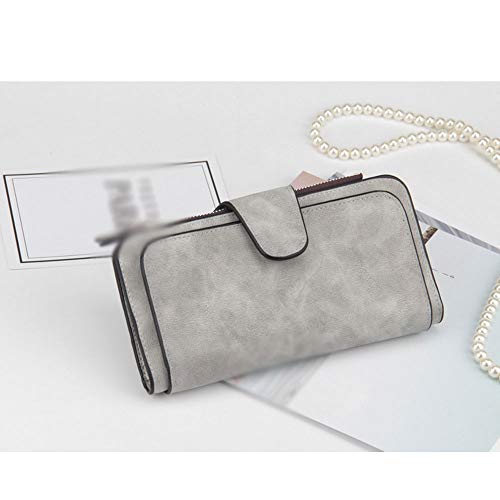 Womens wallet Women Leather Luxury Card Holder Clutch Casual Wallets Zipper Pocket Hasp Ladies Female Purse (Brown)2