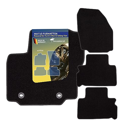 MAT10 – Fußmatten passend für Ford S-Max und Galaxy Van (BJ 05/2006-07/2012, 5-Sitzer, Typ WA6)...