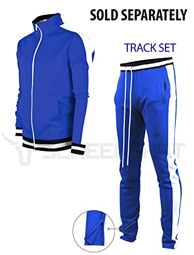 Image of SCREENSHOT Screenshotbrand Mens Hip Hop Slim Fit Track Pants - Athletic Jogger Bottom with Side Taping