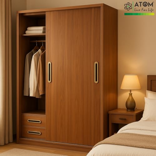 Image of Atom 13.8 Inches Sliding Concealed Brass Door Handle | Wardrobe Handle for Main Door, Cupboard, Drawer, Almirah & Kitchen Cabinet (Set of 2, CH-317) | Profile Handles for Kitchen Cabinets