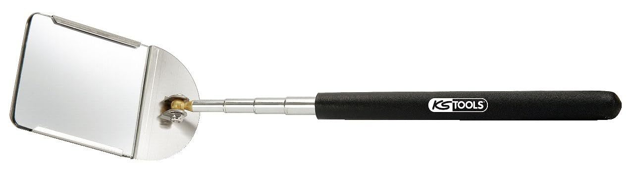 KS Tools 550.1019 Specchietto per Ispezione Telescopico, Specchio in Acciaio Inox con Vetro 57 X 63 mm, 630 mm