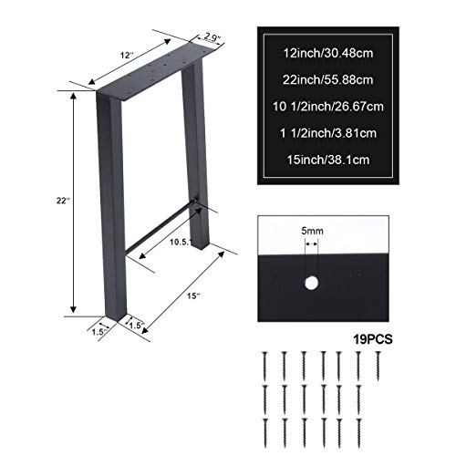 Tc-Homeny 22 Inches Coffee Table Legs Set Of 2 Bench Legs Industry Furniture Legs Metal Table #TOP5