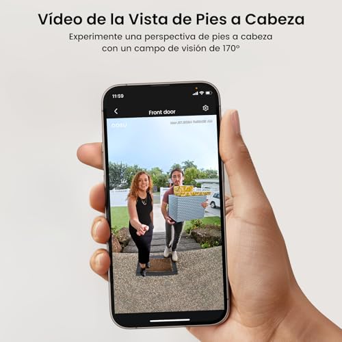 Miniatura 2 de Aosu Timbre Inalámbrico Con Cámara Wifi 2k, Videoportero Exterior Impermeable Ip65, Detección Humana Y De Paquetes Pir, Audio Bidireccional, Visión Nocturna, Compatible Con Alexa 2.4g Wifi