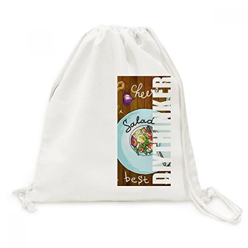 Sac de voyage Toile Drawstring Backpack avec motif Salade de Fromage France Restaurant