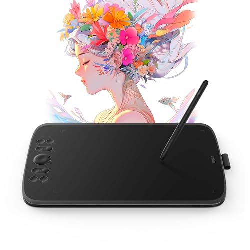 UGEE M908 Graphics Drawing Tablet,10X6.25 Inches Digital Drawing Tablet with 8 Hot Keys 8192 Levels Pen Compatible with Chromebook, Linux, Windows 7/8/10/11, macOS 10.10 (M908)