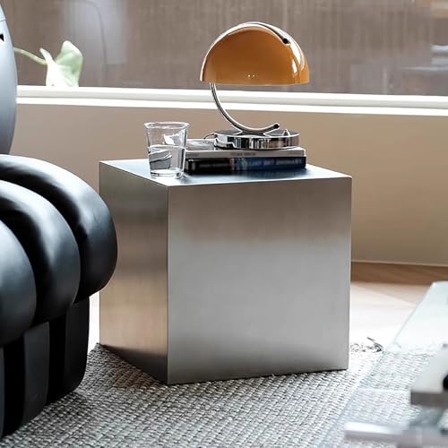 yerealye Metal Square Sofa Side Table Cube End Table Small Coffee Table Industrial Bedside Table Multi-Functional Corner Table for Living Room Bedroom Office