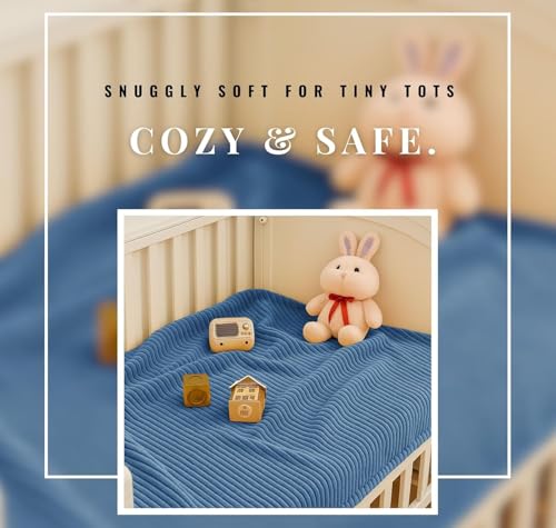 Image of VAS COLLECTIONS Ultra Soft Baby Blanket | Flannel + Sherpa | 2-Layer All-Season AC Sheet for Newborns (0-24 M) - Aqua