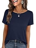 ANRABESS Womens Boat Neck Tops Short Sleeve T-Shirts Causal Fashion Tee Shirts 2026...