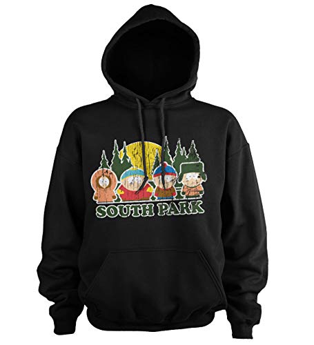 South Park Offizielles Lizenzprodukt Distressed Kapuzenpullover (Schwarz) Small
